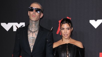 Kourtney Kardashian Travis Barker MTV VMAs 2021 Red Carpet Photos 2