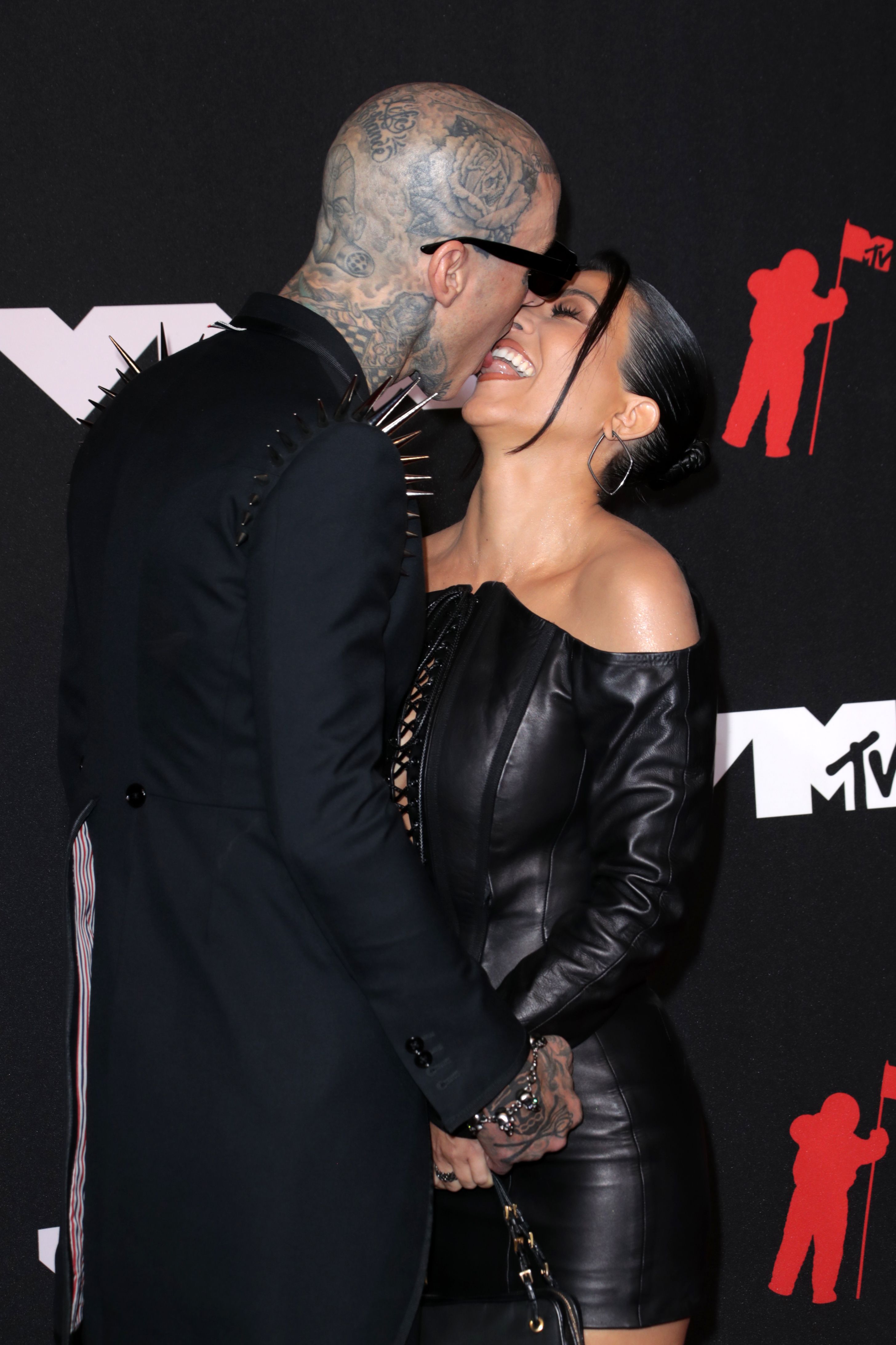 Kourtney Kardashian Travis Barker MTV VMAs 2021 Red Carpet Photos