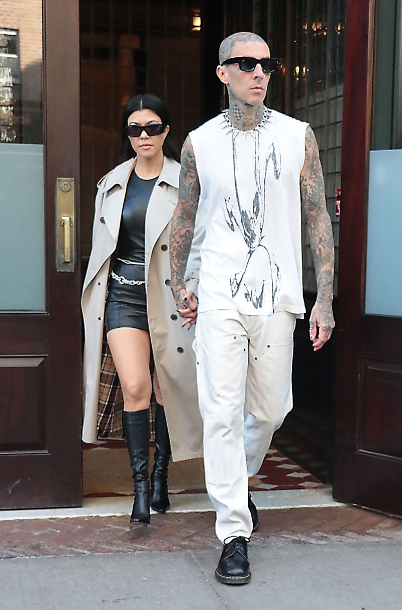 Kourtney Kardashian and Travis Barker Hold Hands While Stepping Out in NYC