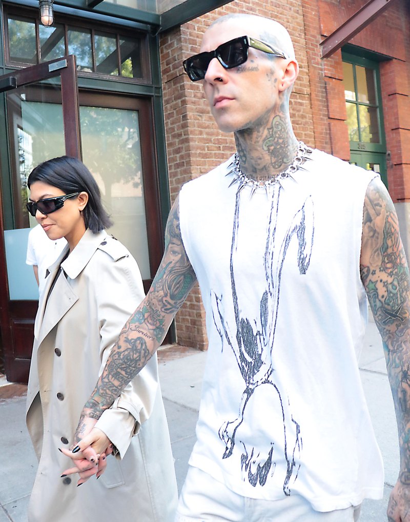 Kourtney Kardashian and Travis Barker Hold Hands While Stepping Out in NYC