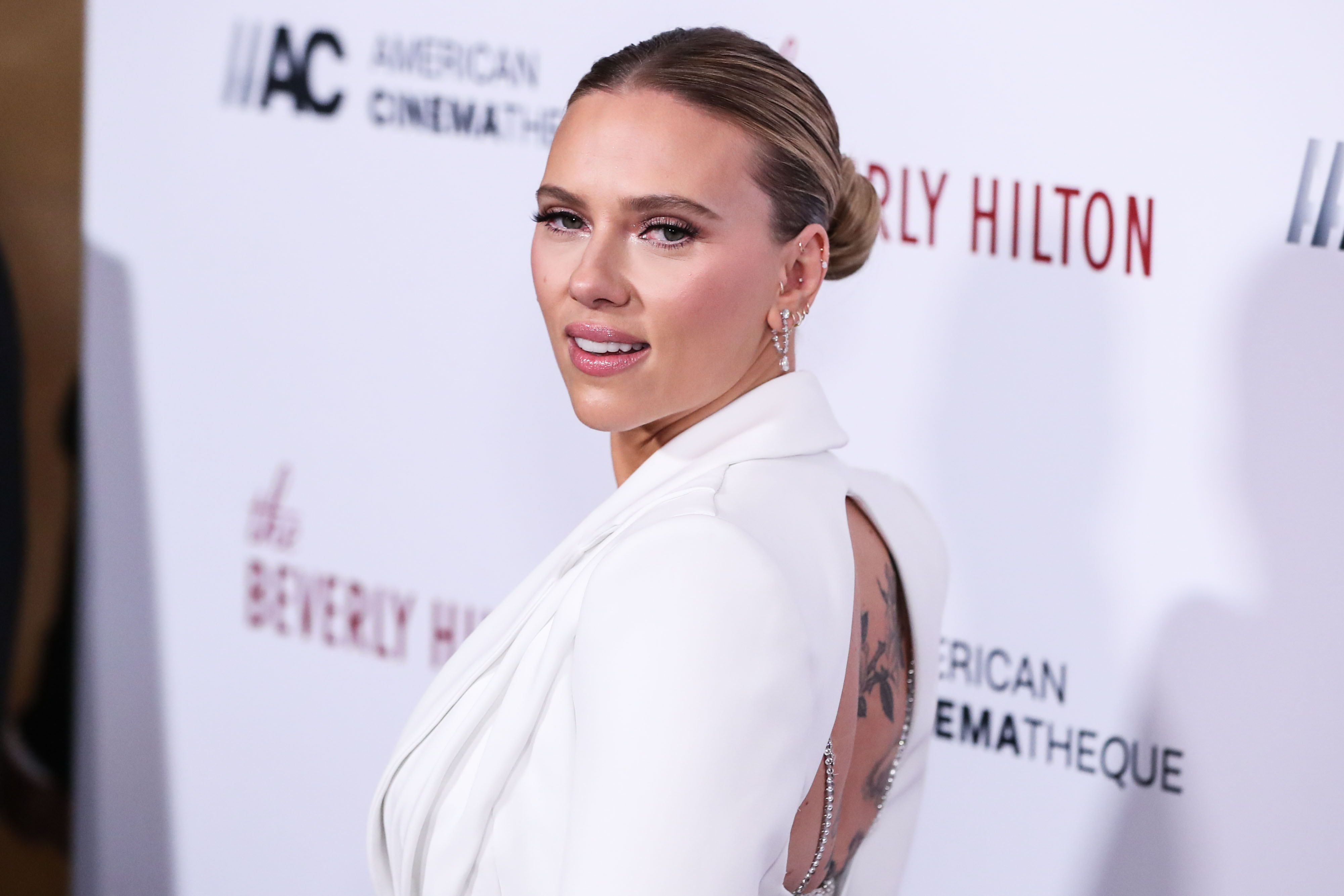 Scarlett Johansson flaunts back tattoo on 2023 Cannes red carpet  Photos   newscomau  Australias leading news site