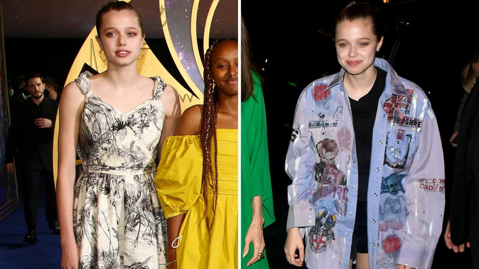 Shiloh Jolie-Pitt Rocks Black Shorts and Funky Jacket at 'Eternals' After Party After Changing Out of Mom's Dior Dress