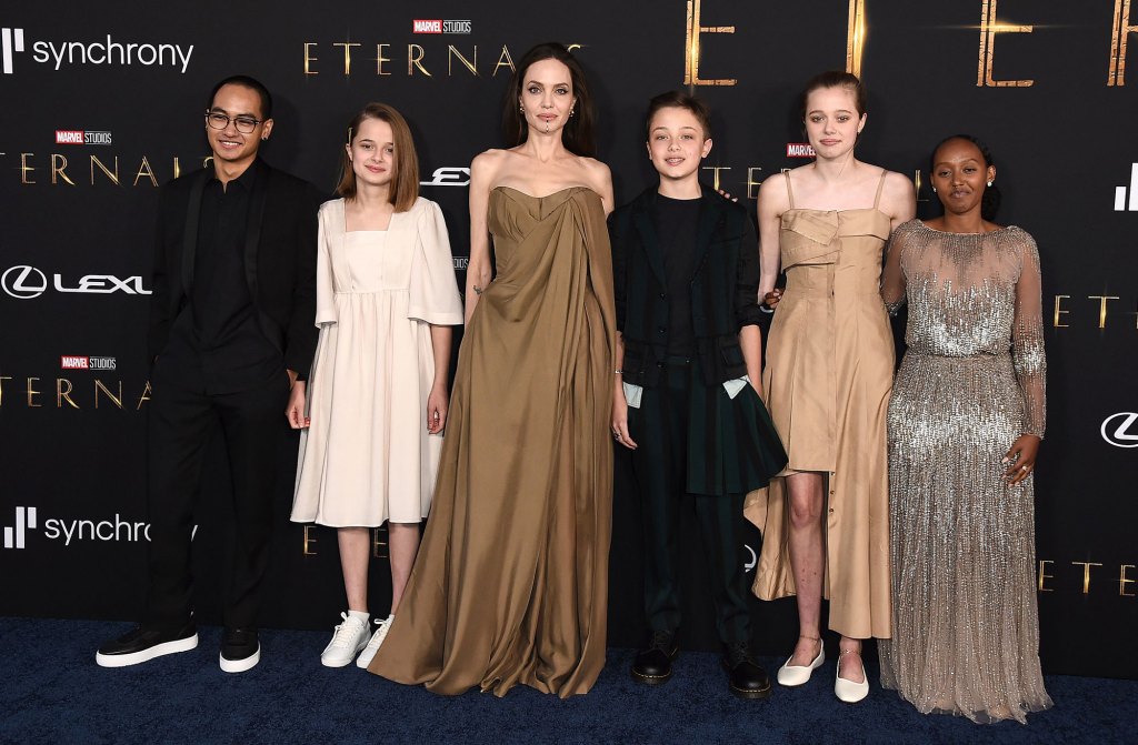 Shiloh Jolie Pitt Teen Wears Makeup Dress For First Time Red Carpet With Mom Angelina Jolie