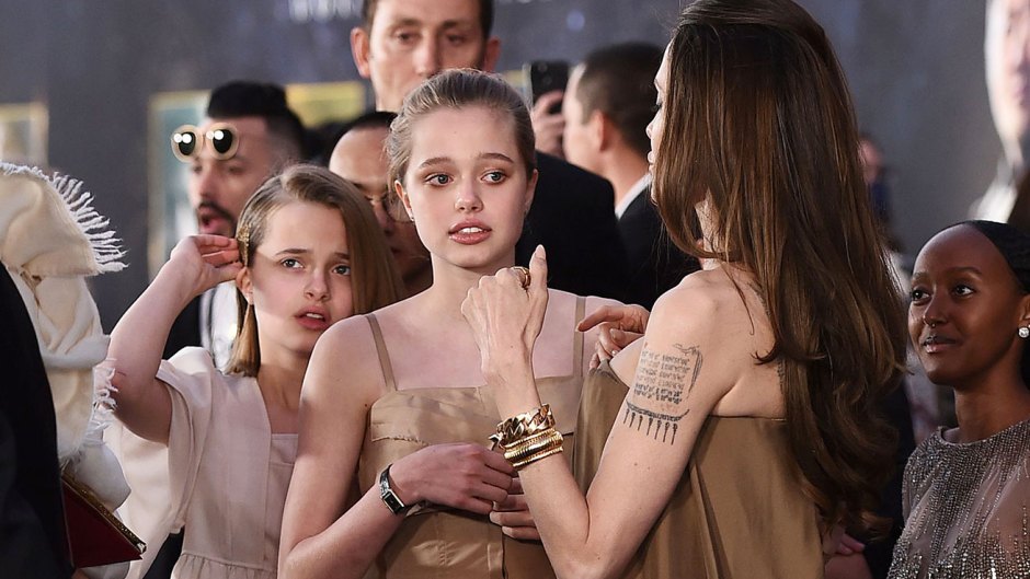 Shiloh Jolie Pitt Teen Wears Makeup Dress For First Time Red Carpet With Mom Angelina Jolie