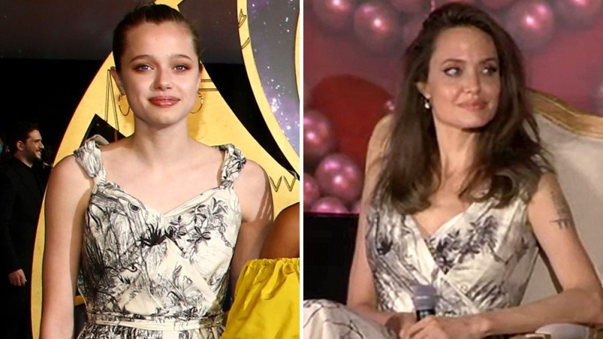 Shiloh Jolie Pitt Stuns Printed Dress London 'Eternals' Premiere While Sis Vivienne Recycles Her Look
