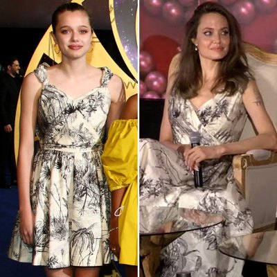 Shiloh Jolie Pitt Stuns Printed Dress London 'Eternals' Premiere While Sis Vivienne Recycles Her Look