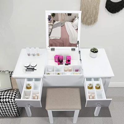 Vanity Sets For Your New Remodel, White Desk Vanity Combo