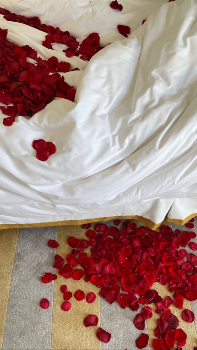 Travis Barker and Kourtney Kardashian's Bed of Rose Petals to Celebrate Engagement