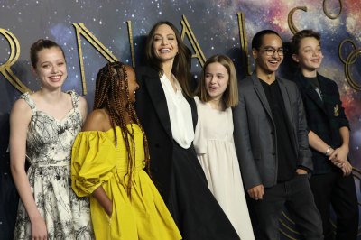 Angelina Jolie and Kids at London Eternals Premiere