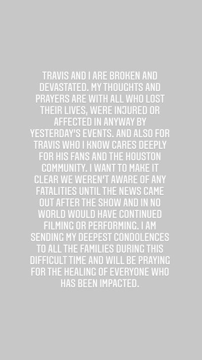 Kylie Jenner Speaks Out About Boyfriend Travis Scott's Astroworld Concert Tragedy