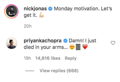 Priyanka Chopra Squashes Nick Jonas Split Speculation With Steamy Comment: ‘Damn!’