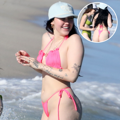 Noah Cyrus Rocks Pink Thong Bikini on the Beach: Photos