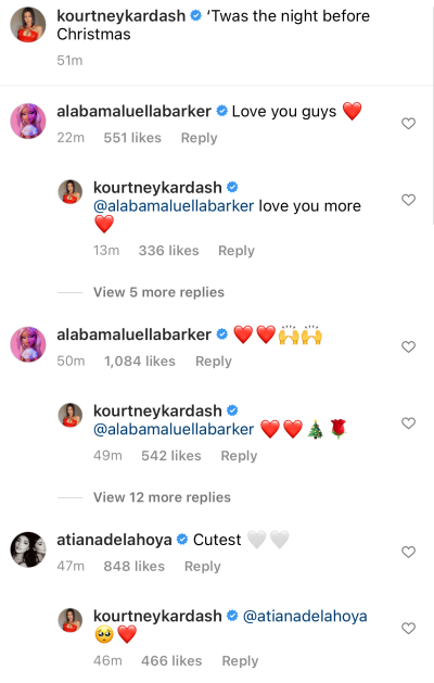 Kourtney Kardashian Sends Love to Stepkids Alabama and Atiana: 'Love You More'