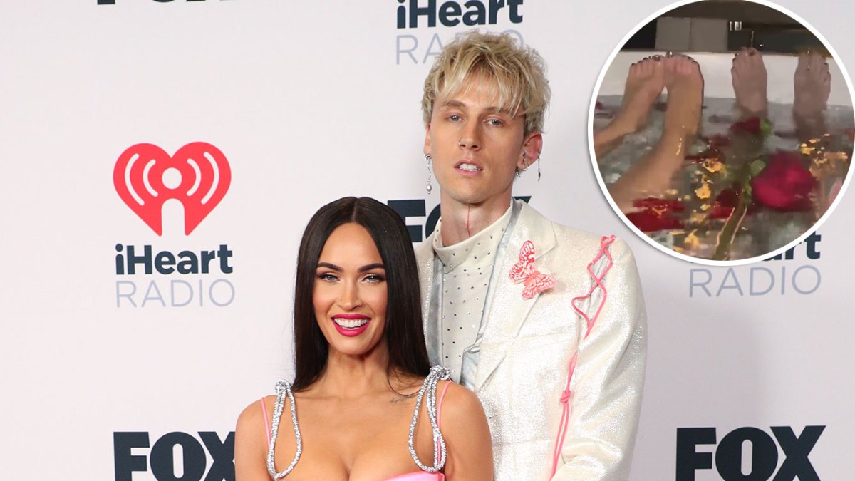 Megan Fox and Machine Gun Kelly Take Romantic Bath With Rose Petals to Celebrate Engagement