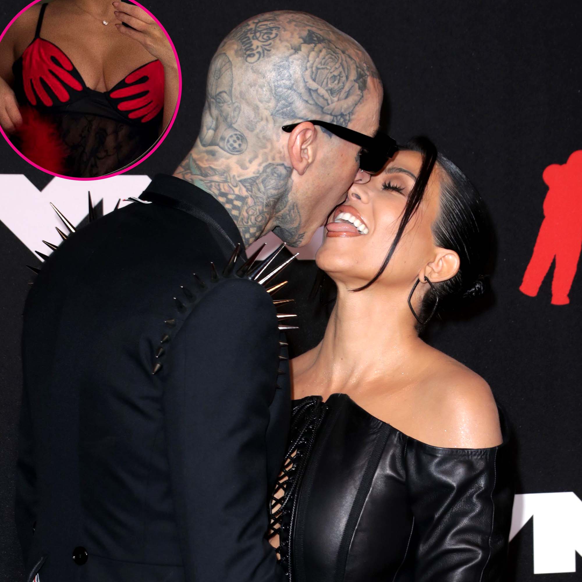 Kourtney Kardashian Models Sexy 'Handsy' Lingerie As She Counts Down To Valentine's Day With Travis Barker Models Sexy Handsy Lingerie As She Counts Down To Valentines Day With Travis Barker