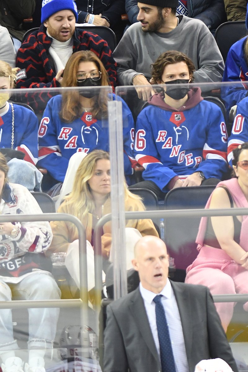 Tom Holland and Zendaya Have Date Night With BFF Hunter Schafer at Rangers Game: Photos
