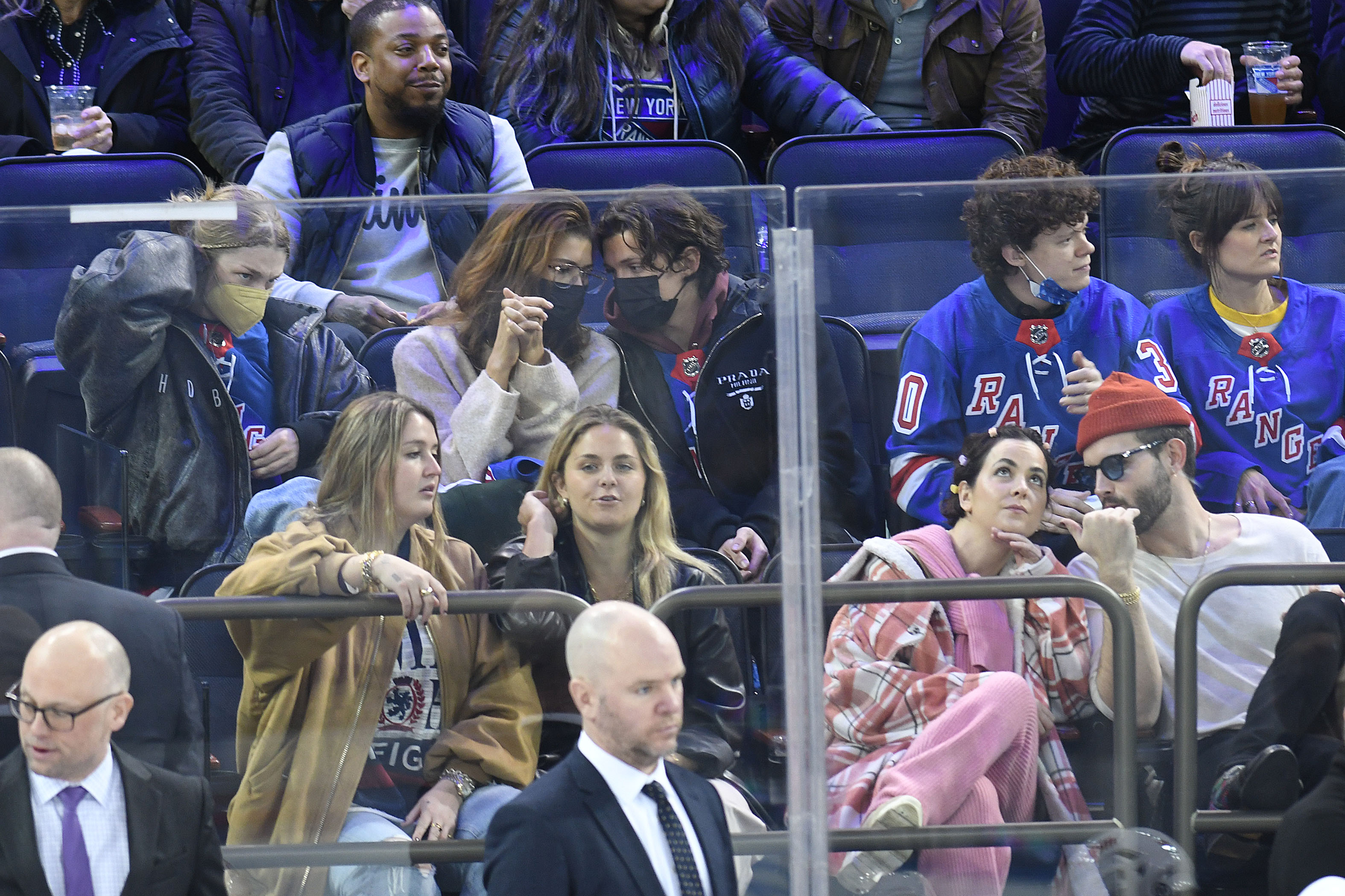 Tom Holland and Zendaya Have Date Night With BFF Hunter Schafer at Rangers Game: Photos