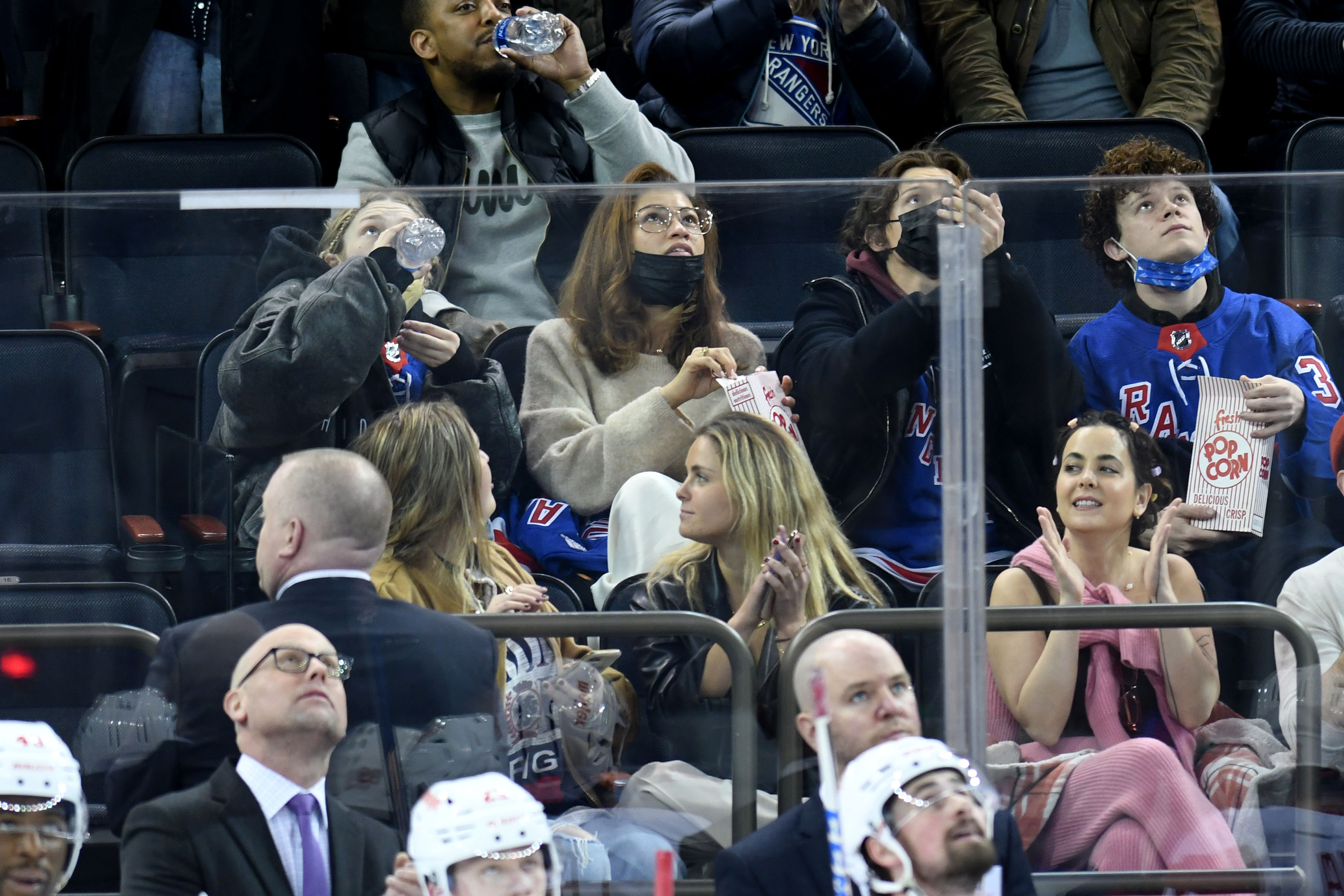 Tom Holland and Zendaya Have Date Night With BFF Hunter Schafer at Rangers Game: Photos