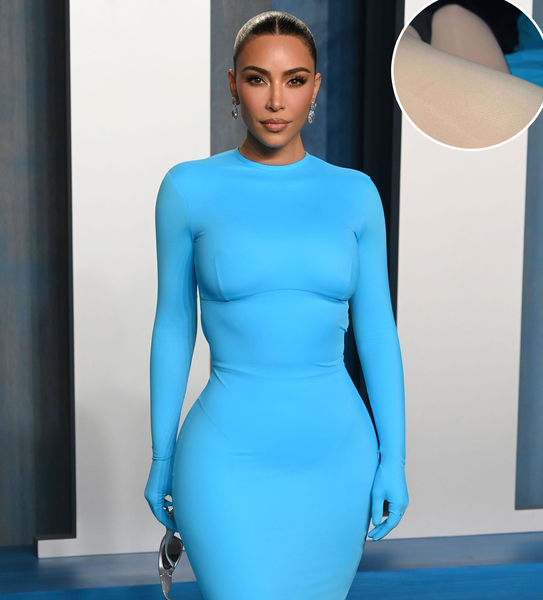 Kim Kardashian Shows Off Shapewear Under Oscars Party Gown