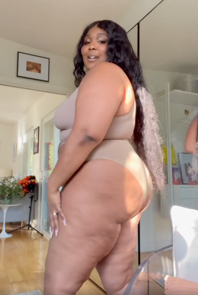 Lizzo Models Nude Shapewear Underwear