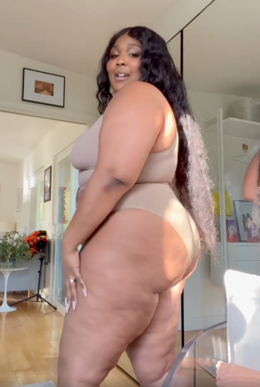 Lizzo Models Nude Shapewear Underwear
