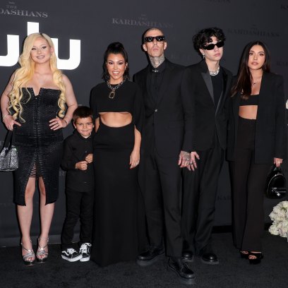 Kourtney, Son Reign, Travis and Kids Alabama, Landon, Atiana Attend ‘Kardashians’ Premiere: Photos