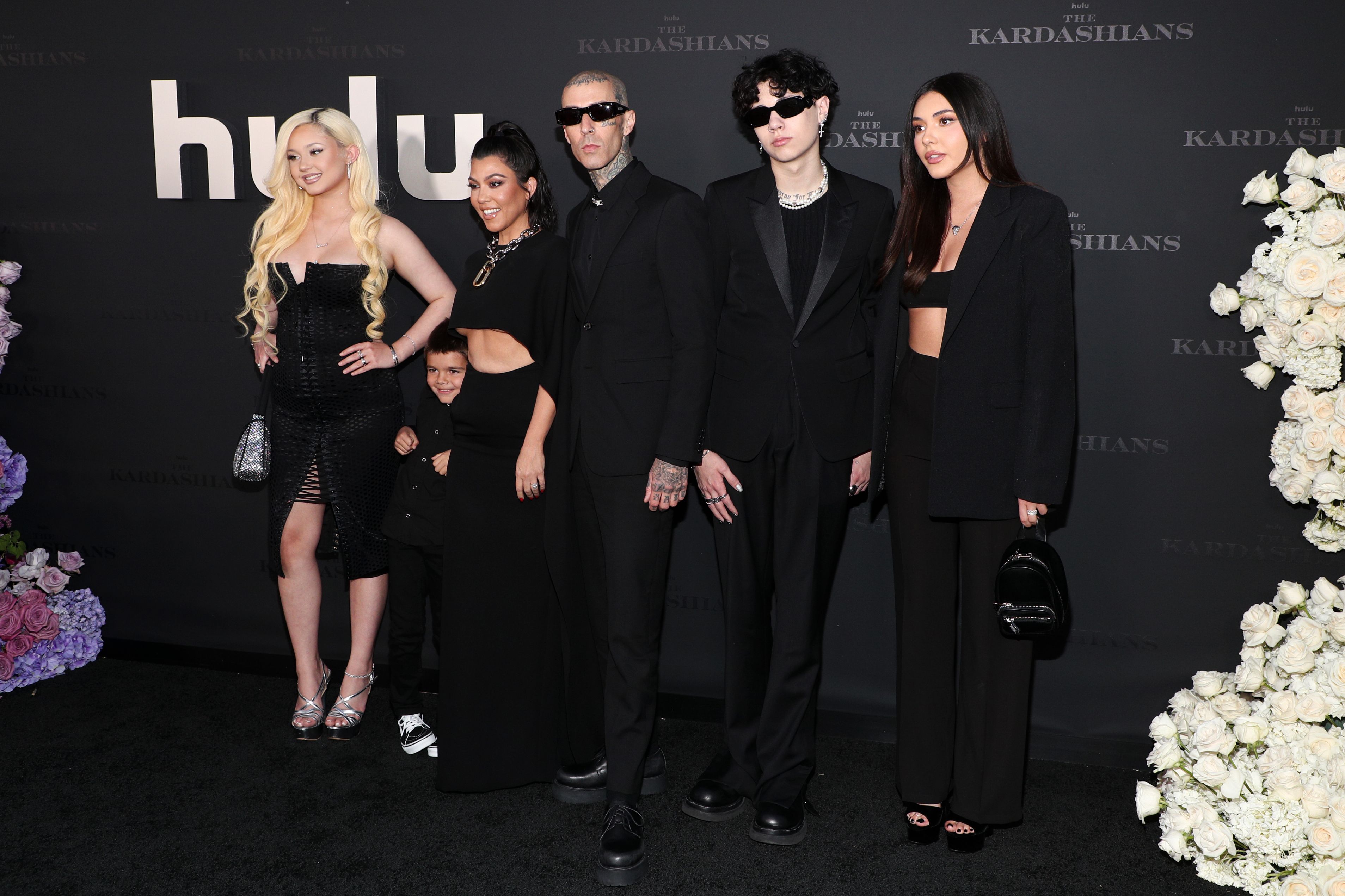 Kourtney, Son Reign, Travis and Kids Alabama, Landon, Atiana Attend ‘Kardashians’ Premiere: Photos