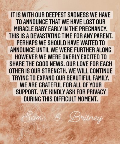 Britney Spears Miscarriage of Baby No. 3: Statement