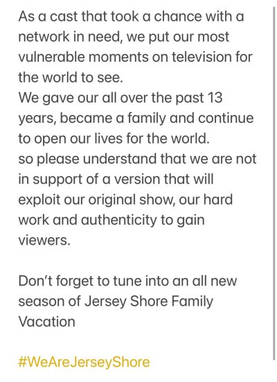 ‘Jersey Shore’ Cast Reacts to MTV’s Upcoming Reboot ‘Jersey Shore 2.0’: 'We Are Not in Support'