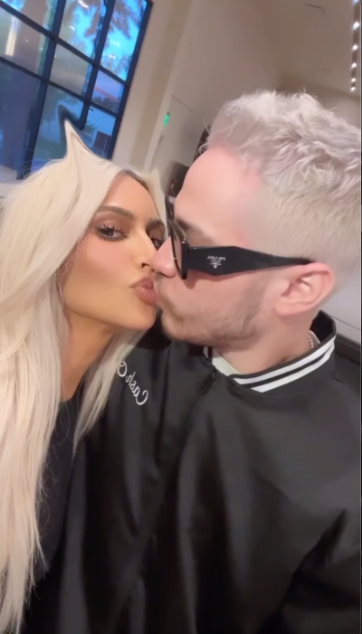 Kim Kardashian and Boyfriend Pete Davidson Pack on the PDA During Intimate Moment: Kissing Photos