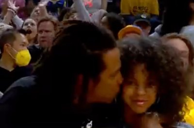 Beyonce's Twin! Blue Ivy Carter Looks All Grown Up In Hoop Earrings as She Hangs With Dad Jay-Z