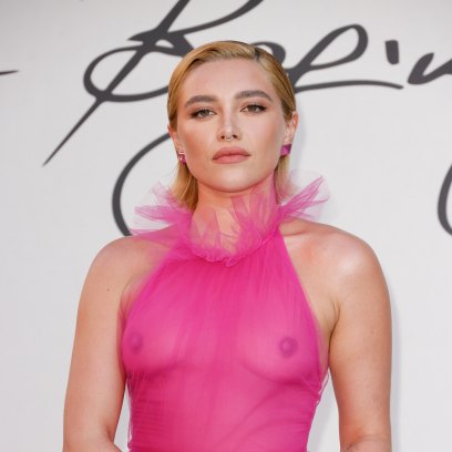 Florence Pugh Braless Pink Valentino Gown