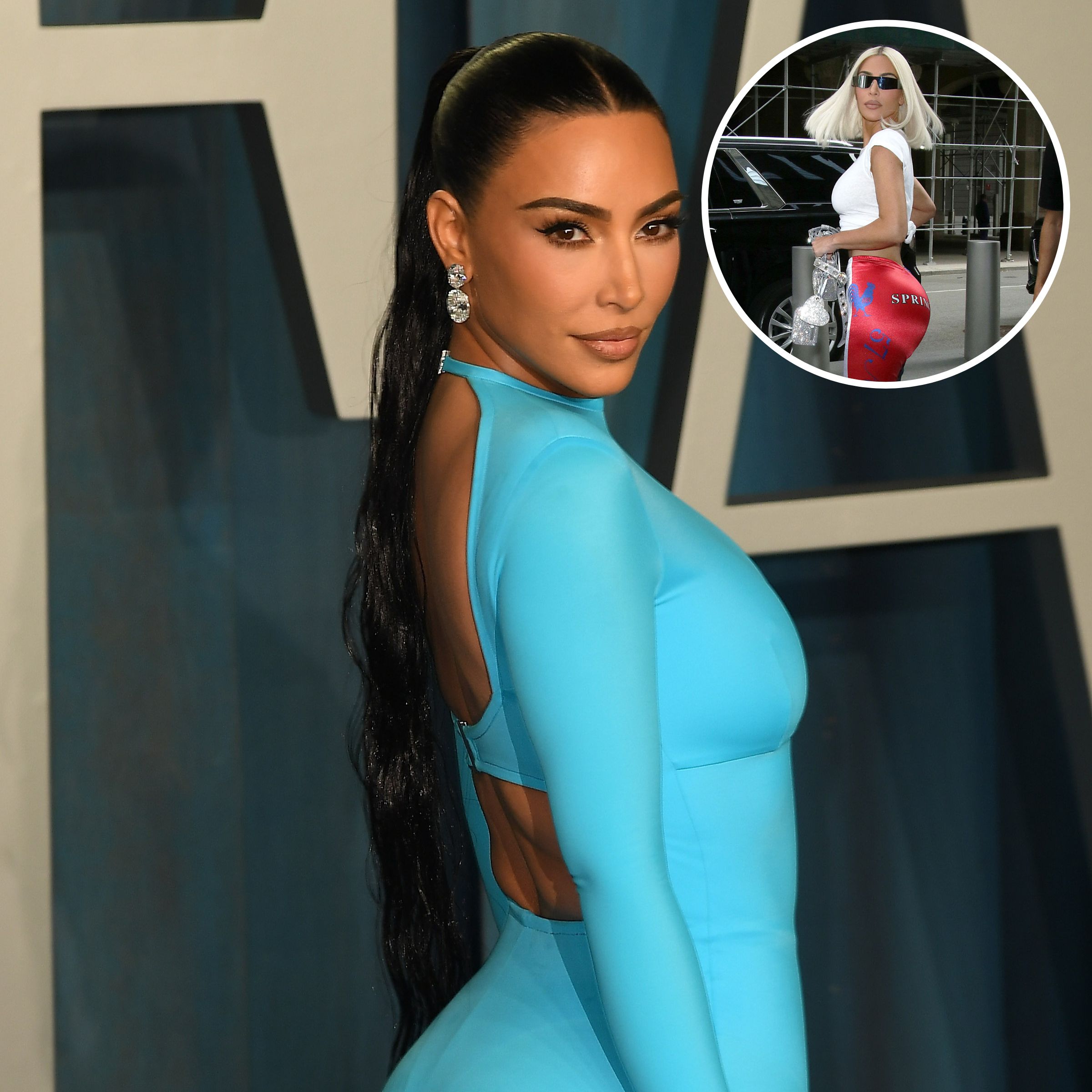 Kim Kardashian flaunts her butt in tight black leggings and crop