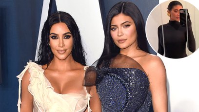 Kylie Jenner Twins With Sister Kim Kardashian in All-Black Black Bodysuit: See Photo