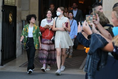 Jennifer Lopez’s Child Emme Rocks Floral Green in Paris: Photos
