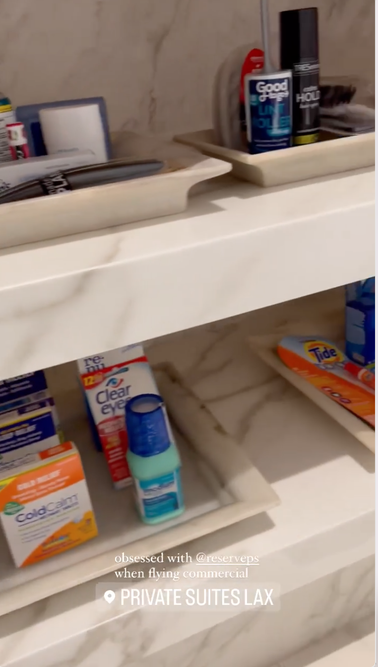 Kourtney Kardashian Shows Private Suite at Airport: Photos