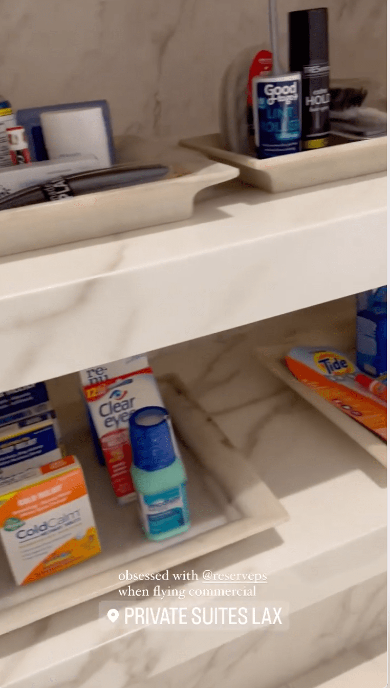 Kourtney Kardashian Shows Private Suite at Airport: Photos