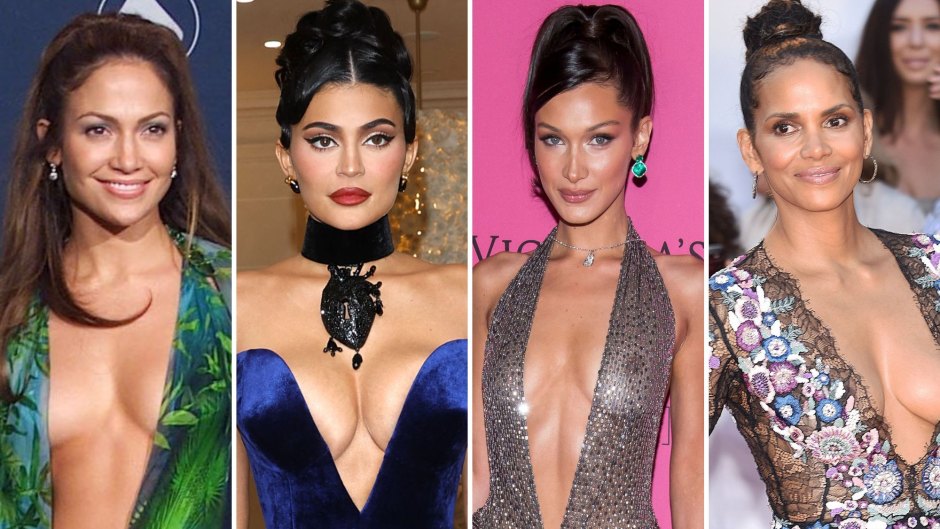 Celebs’ Plunging V-Neck Outfits: Sexy Cleavage-Baring Photos