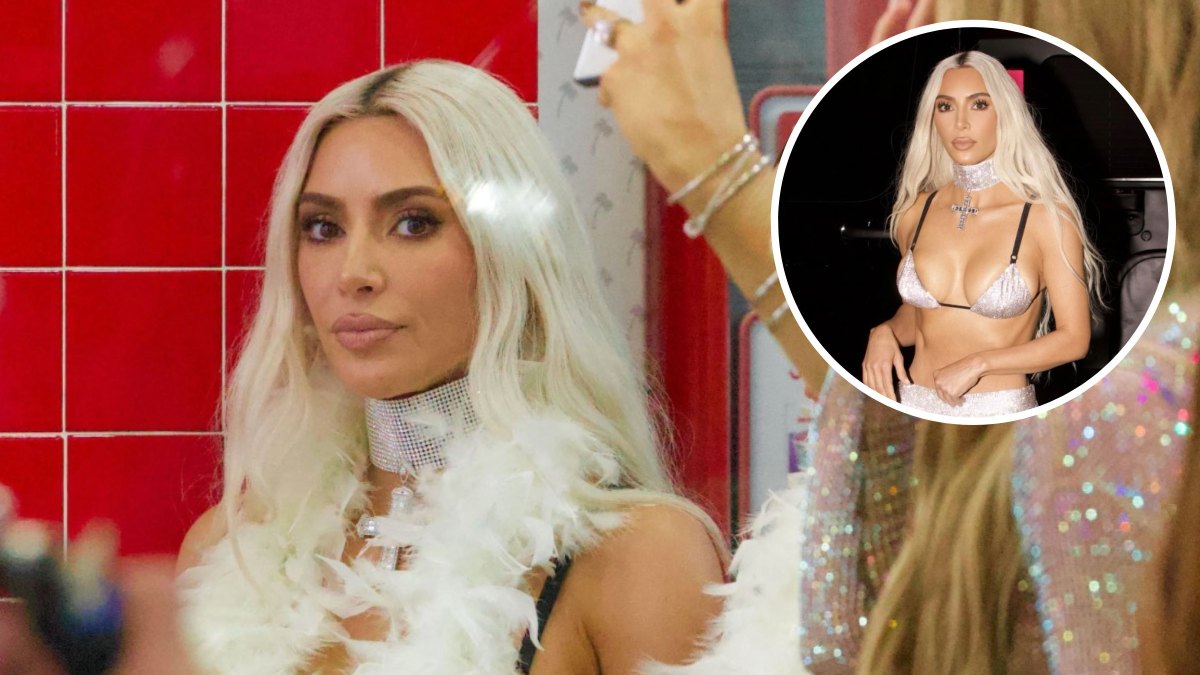 Kim Kardashian Silver Bra Top