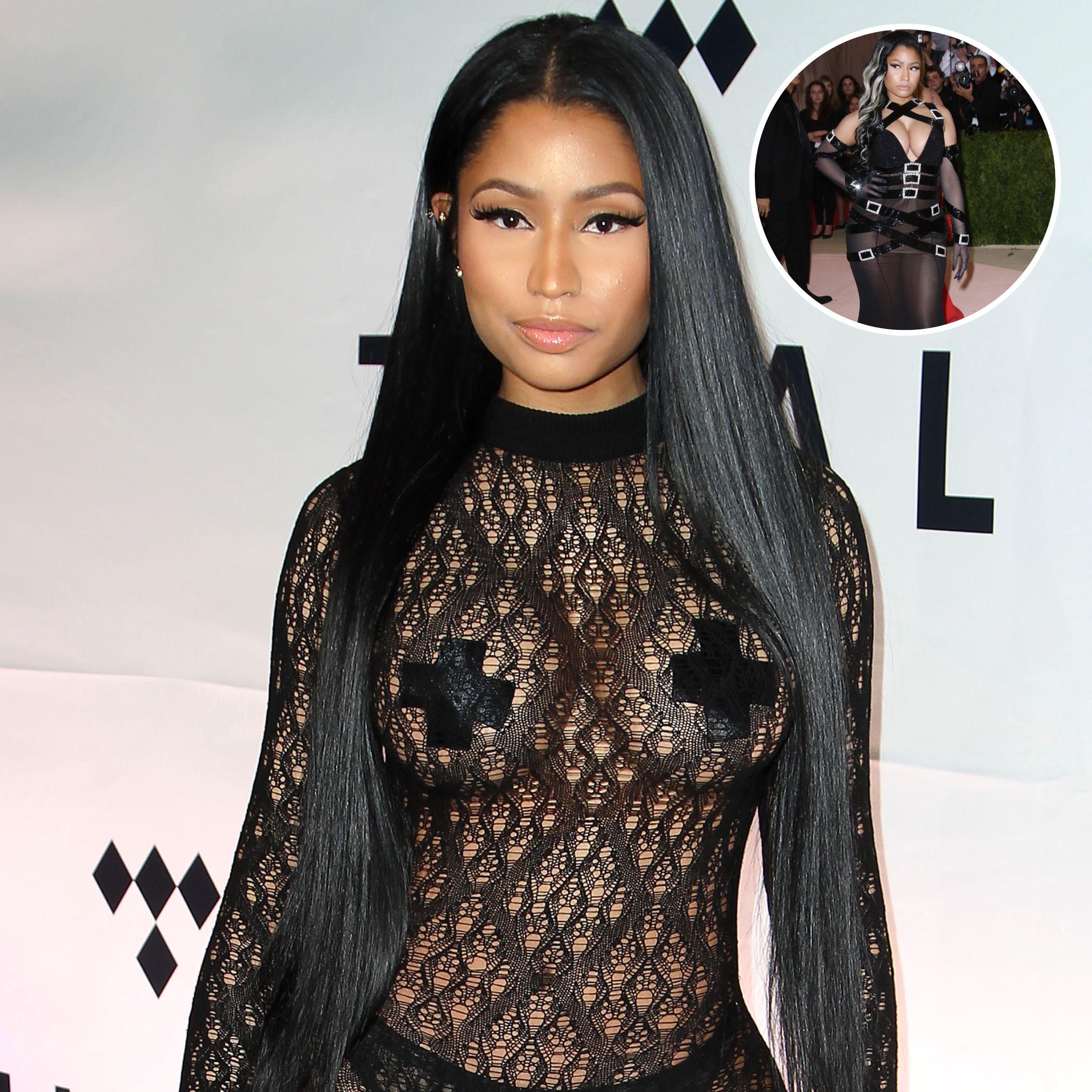 Nicki Minaj: Black Corset, Lace-Up Skirt
