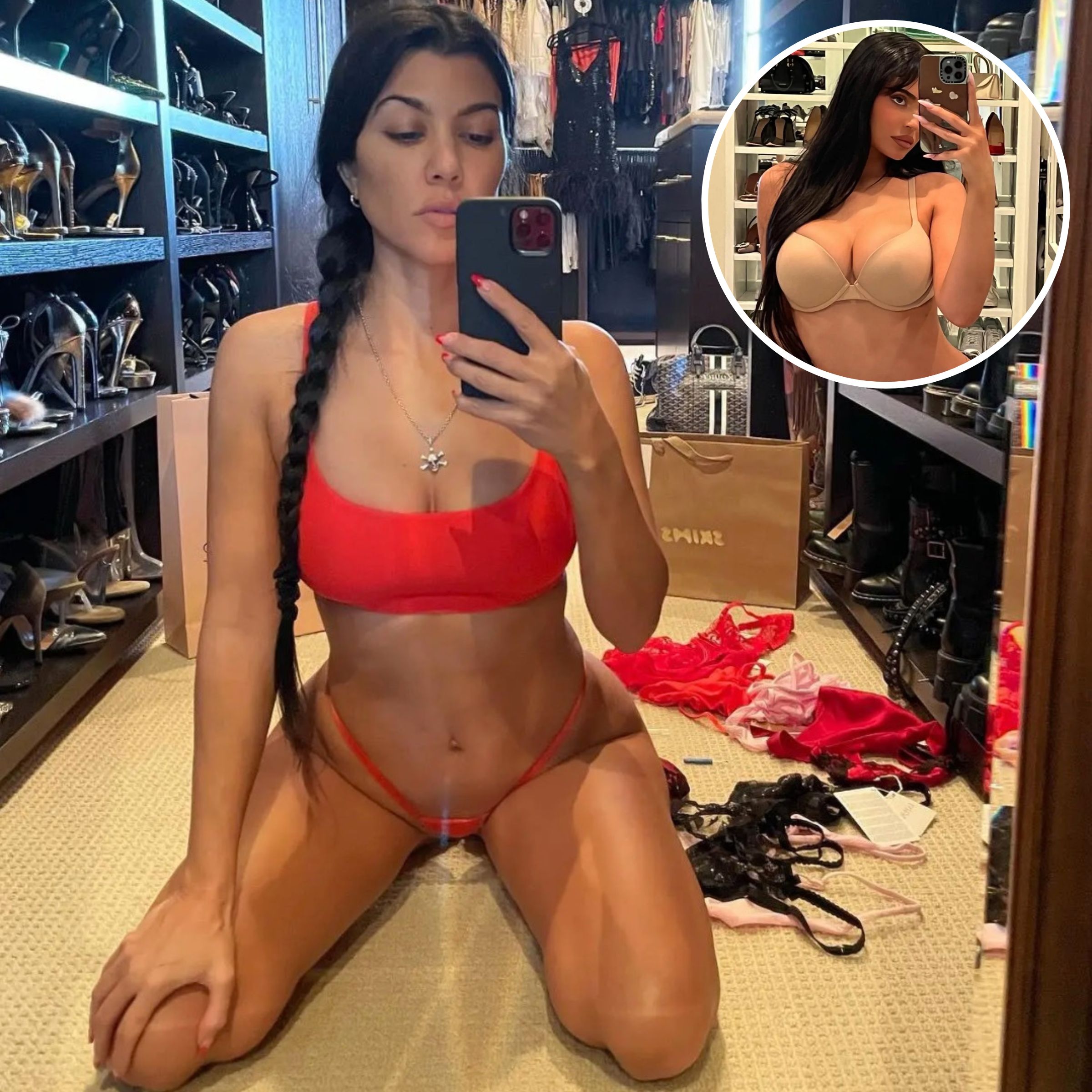 Sister Dressed Undressed Porn Captions - Kardashian-Jenner Sisters Underwear Photos: Bras, Panties