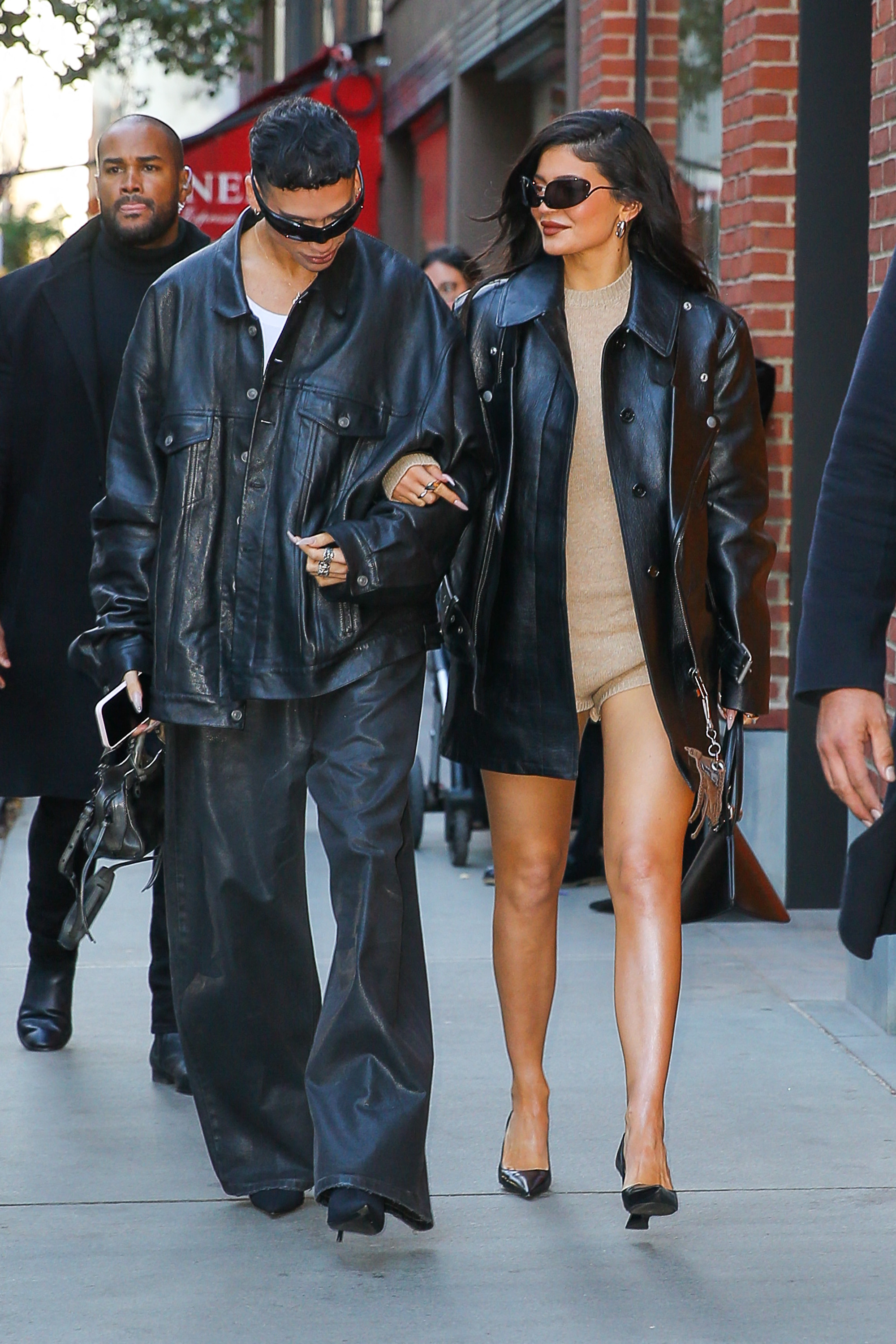 Kylie Jenner Flaunts Legs in Tan Romper While in NYC: Photos