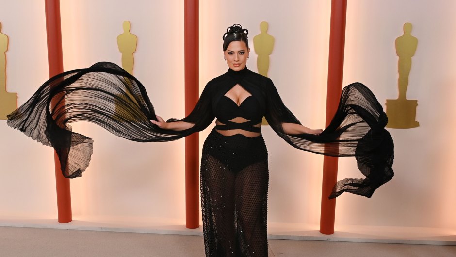 Ashley Graham Cohosts the Oscars in a Daring Mesh Skirt: See Photos of the Model's Two-Piece Outfit