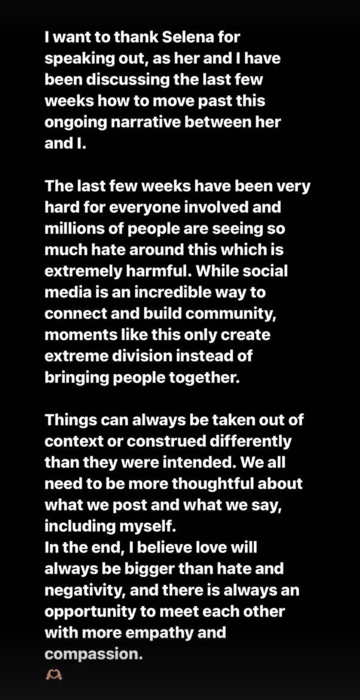 Selena Gomez Hailey Bieber Timeline