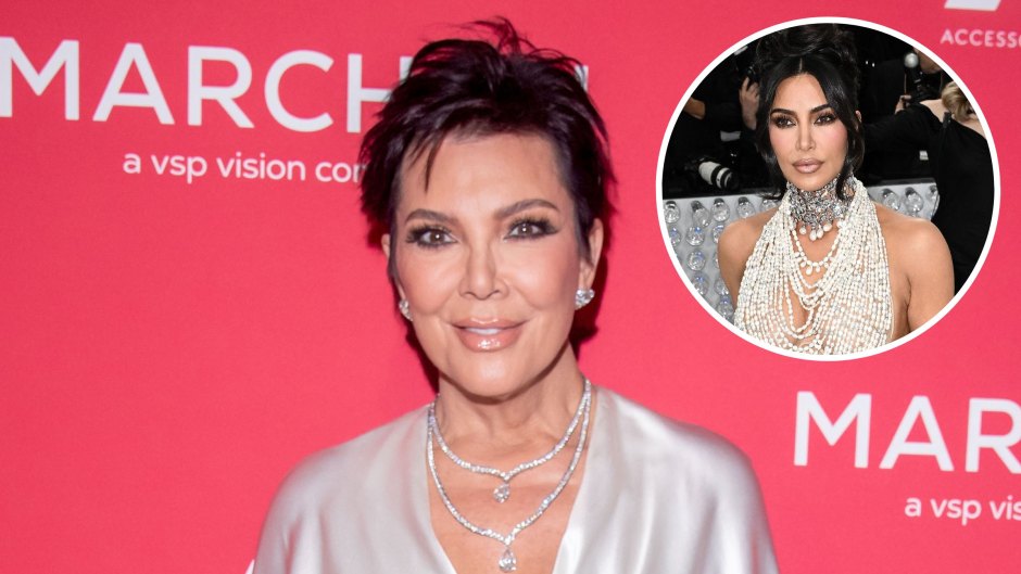 Are the Kardashians on Ozempic? Kris Jenner posing in white with Kim Kardashian at the 2023 Met Gala inset bubble