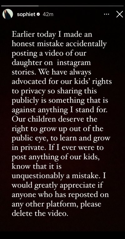'Mistake'! Sophie Turner 'Accidentally' Posts Video of Her, Joe's Daughter