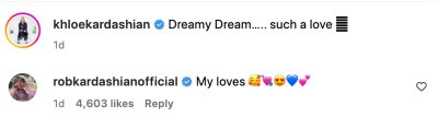 khloe rob kardashian dream comment