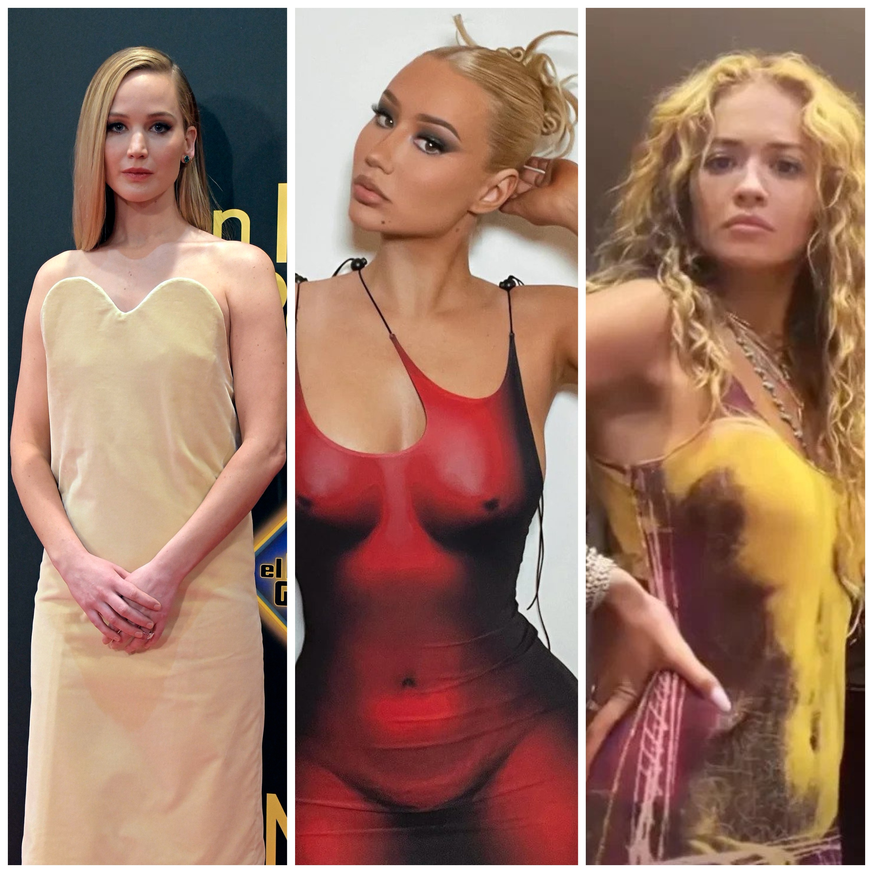 Stars Wearing Naked Outfits Nude Illusion Dress, Top Photos picture