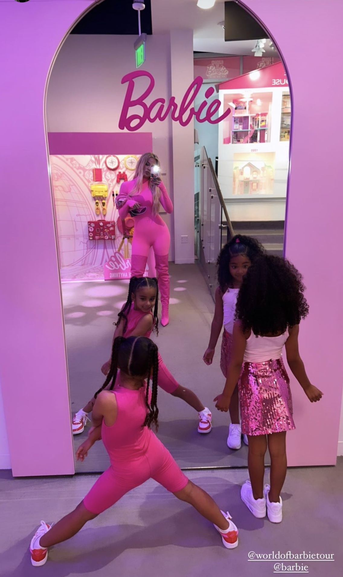 Kim, Khloe Kardashian Take Daughters on World of Barbie Tour
