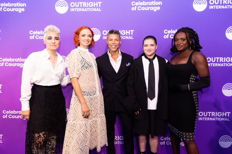 The cast of Star Trek: Strange New Worlds (Melissa Navia, Jess Bush, Celia Rose Gooding) attend Outright International’s 27th Celebration of Courage Awards to support fellow Star Trek stars Wilson Cruz, Blu del Barrio, and more of Star Trek: Discovery who were being honored last night in NY.